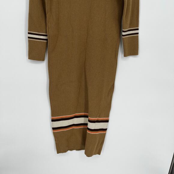 Free People Sport Stripe Midi sweater dress brown tan - M - Picture 7 of 9